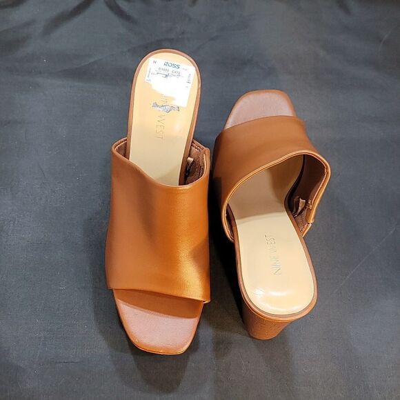 BRAND NEW NINE WEST PEEP TOE SLIPPERS WEDGE PLATFORM SANDAL - Picture 4 of 16